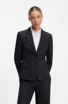 Regular-fit blazer in stretch fabric, Dark Blue
