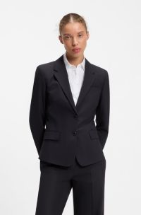 Regular-fit blazer in stretch fabric, Dark Blue