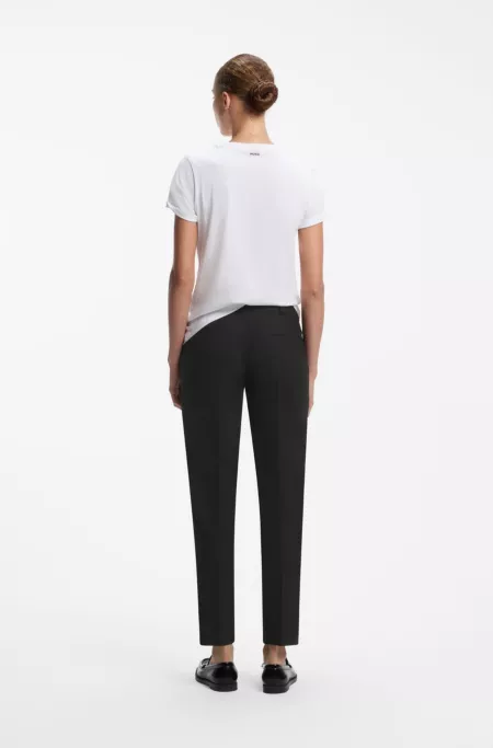 Pantalon Slim court en tissu stretch