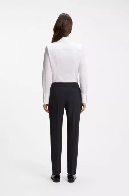 Pantalon Slim court en tissu stretch