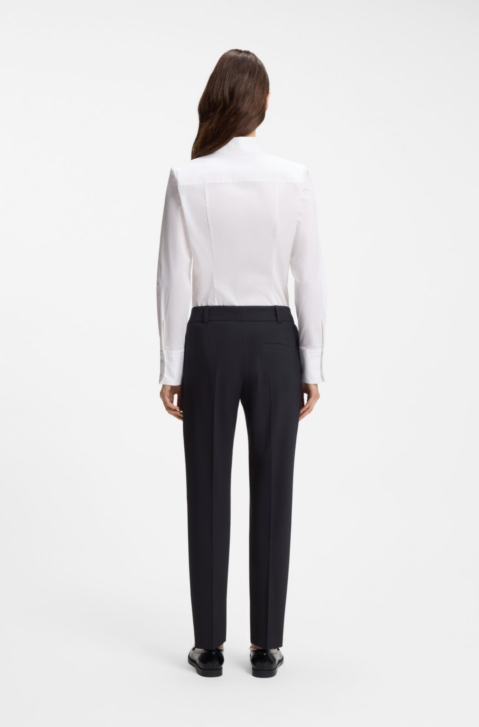 Slim-fit cropped trousers in stretch fabric