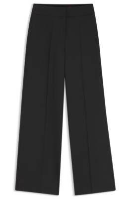 Hugo Wide-leg regular-fit trousers in stretch fabric kostymbyxor dam – bild 4