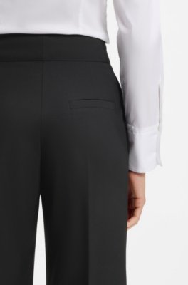 Hugo Wide-leg regular-fit trousers in stretch fabric kostymbyxor dam – bild 3