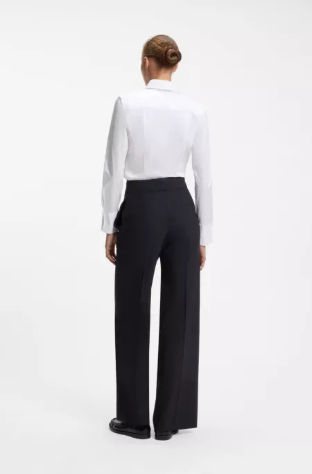 Pantalon large Regular en tissu stretch