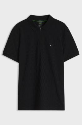 Porsche x BOSS polo shirt with Pasha pattern, Black