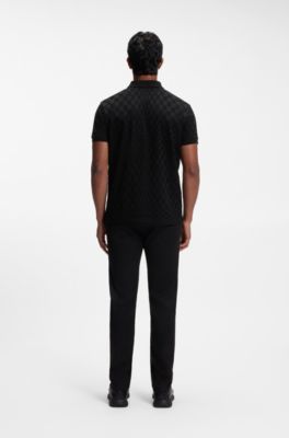 Porsche x BOSS polo shirt with Pasha pattern, Black