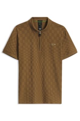 Porsche x BOSS polo shirt with Pasha pattern, Brown