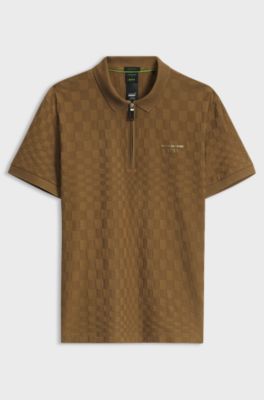 Porsche x BOSS polo shirt with Pasha pattern, Brown