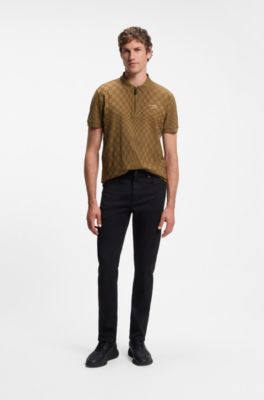 Porsche x BOSS polo shirt with Pasha pattern, Brown