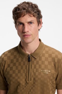 Porsche x BOSS polo shirt with Pasha pattern, Brown