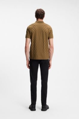 Porsche x BOSS polo shirt with Pasha pattern, Brown