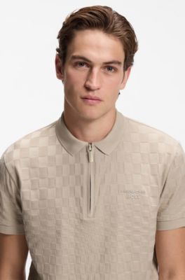 Porsche x BOSS polo shirt with Pasha pattern, Light Beige
