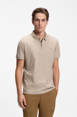 Porsche x BOSS polo shirt with Pasha pattern, Light Beige