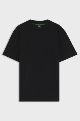 Porsche x BOSS cotton T-shirt with Pasha pattern, Black