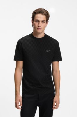 Porsche x BOSS cotton T-shirt with Pasha pattern, Black