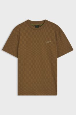 Porsche x BOSS cotton T-shirt with Pasha pattern, Brown