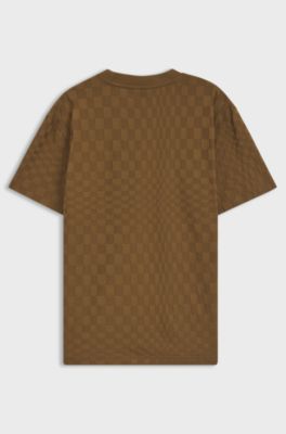 Porsche x BOSS cotton T-shirt with Pasha pattern, Brown