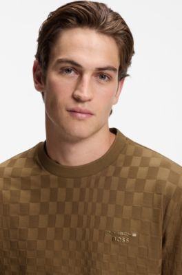 Porsche x BOSS cotton T-shirt with Pasha pattern, Brown