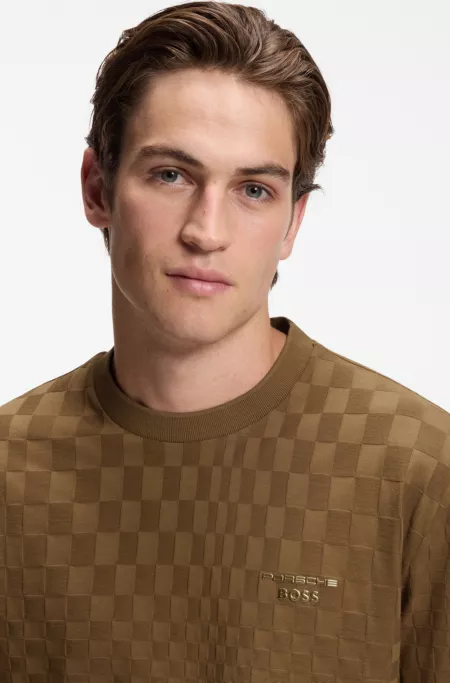 Porsche x BOSS cotton T-shirt with Pasha pattern