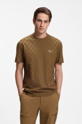 Porsche x BOSS cotton T-shirt with Pasha pattern, Brown