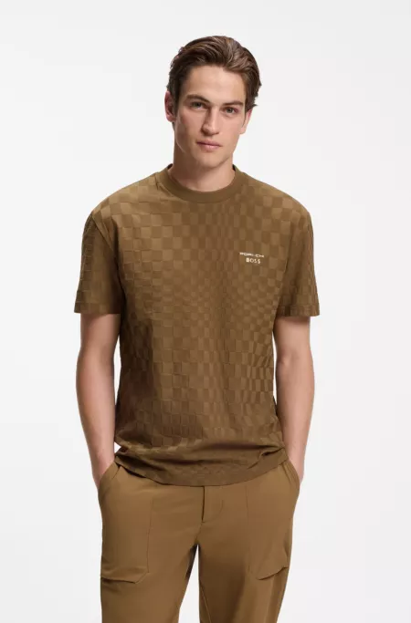 Porsche x BOSS cotton T-shirt with Pasha pattern