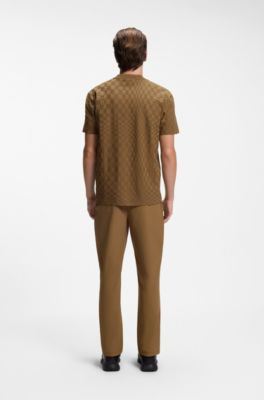 Porsche x BOSS cotton T-shirt with Pasha pattern, Brown
