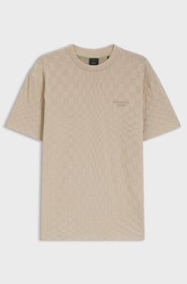 Porsche x BOSS cotton T-shirt with Pasha pattern, Light Beige