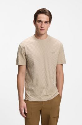 Porsche x BOSS cotton T-shirt with Pasha pattern, Light Beige