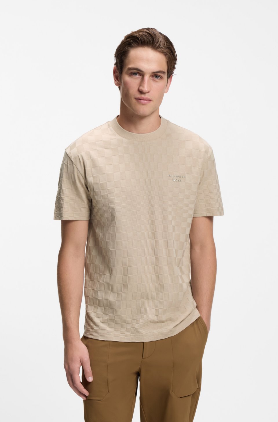 Porsche x BOSS cotton T-shirt with Pasha pattern