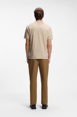 Porsche x BOSS cotton T-shirt with Pasha pattern, Light Beige