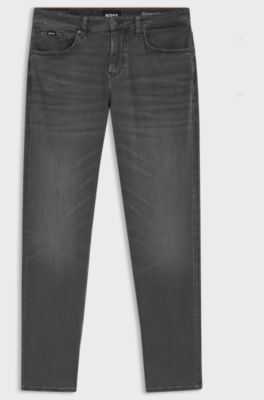 Maine regular-fit jeans in black stretch denim, Dark Grey