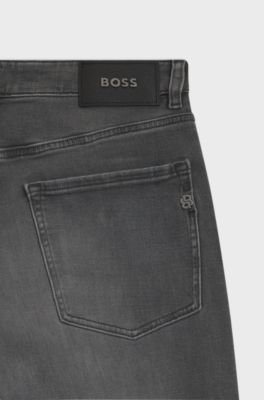 Maine regular-fit jeans in black stretch denim, Dark Grey