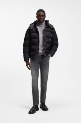 Maine regular-fit jeans in black stretch denim, Dark Grey
