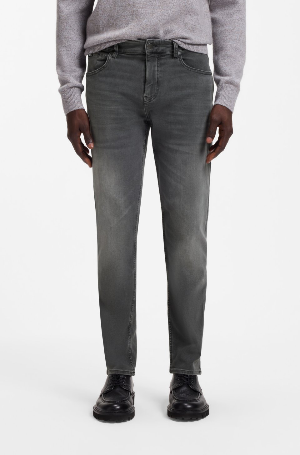 Maine regular-fit jeans in black stretch denim