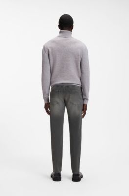Maine regular-fit jeans in black stretch denim, Dark Grey