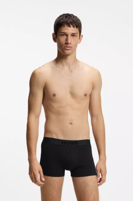 Three-pack of stretch-cotton trunks with logos
