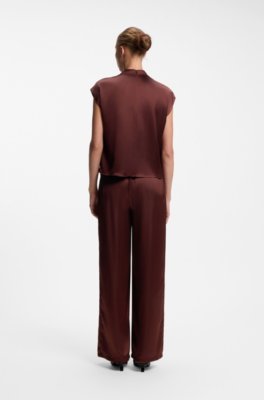 Hugo Satin top with draped neckline toppar dam – bild 2