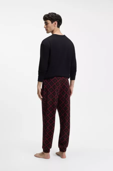 Pyjama-Set aus Stretch-Baumwolle mit Logo-Details