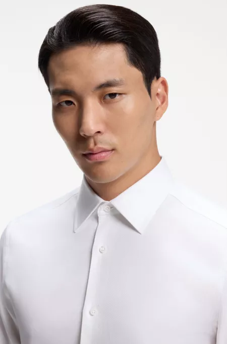 Chemise Slim en coton italien micro-structuré