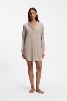 Stretch-modal night dress, Light Beige