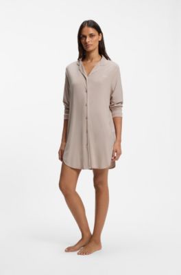 Stretch-modal night dress, Light Beige