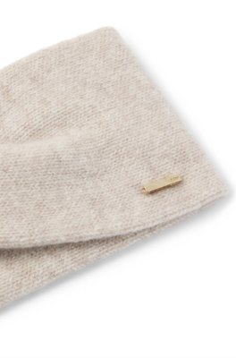 Boss Knitted cashmere-blend headband with metal logo håraccessoarer dam – bild 3