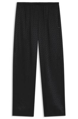 Boss Pyjama trousers in satin with all-over monogram pattern byxor dam – bild 4