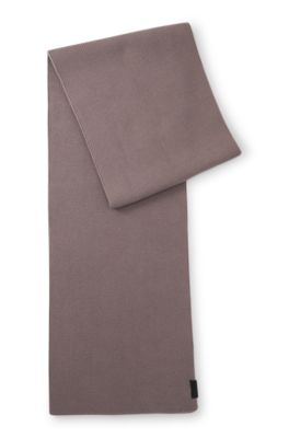 Cotton scarf with ribbed structure, Brown