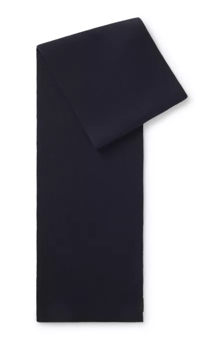 Cotton scarf with ribbed structure