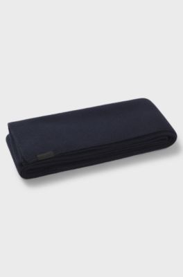 Cotton scarf with ribbed structure, Dark Blue
