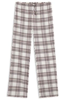 Pyjama bottoms in checked cotton-blend twill