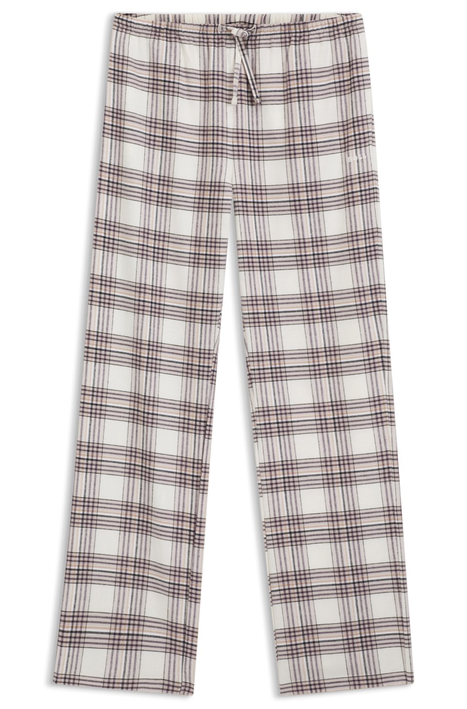 Pyjama bottoms in checked cotton-blend twill