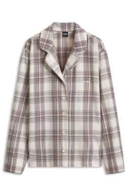Boss Pyjama top in checked cotton-blend twill pyjamas dam – bild 4