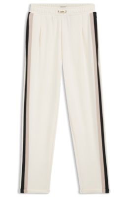 Tracksuit bottoms with signature-stripe details, White